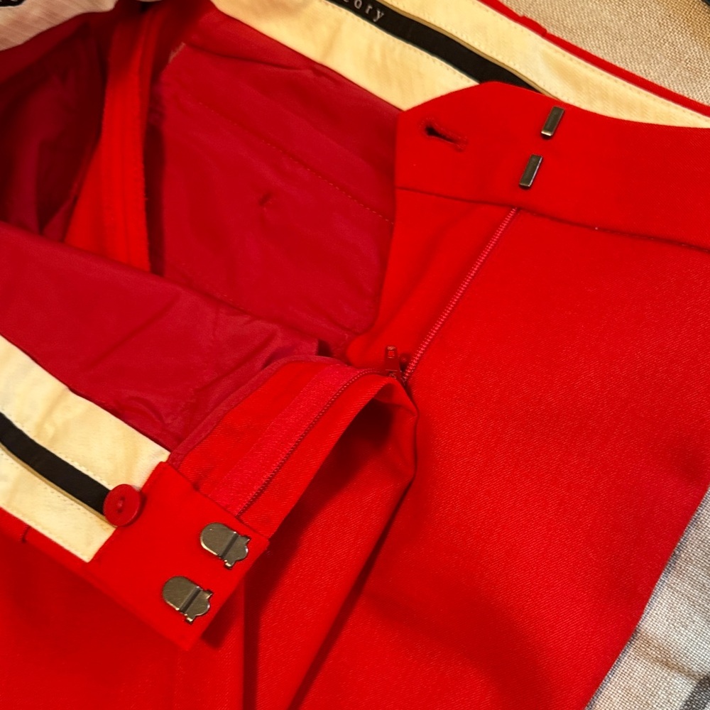 Theory Vibrant Red Trousers - Picture 7 of 8